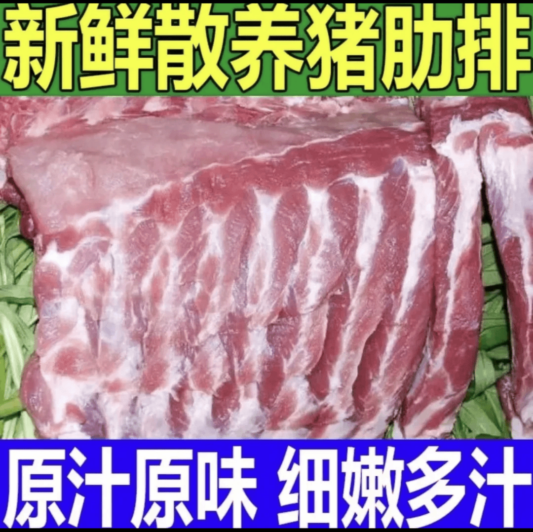 买五斤送五斤黑猪肋排农家土猪肋排速冻带箱十斤冷链发货