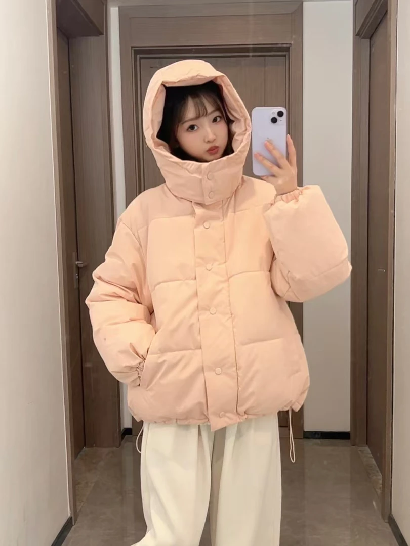 韩版棉服外套女冬季2024年秋冬新款学生棉衣加厚宽松保暖面包服