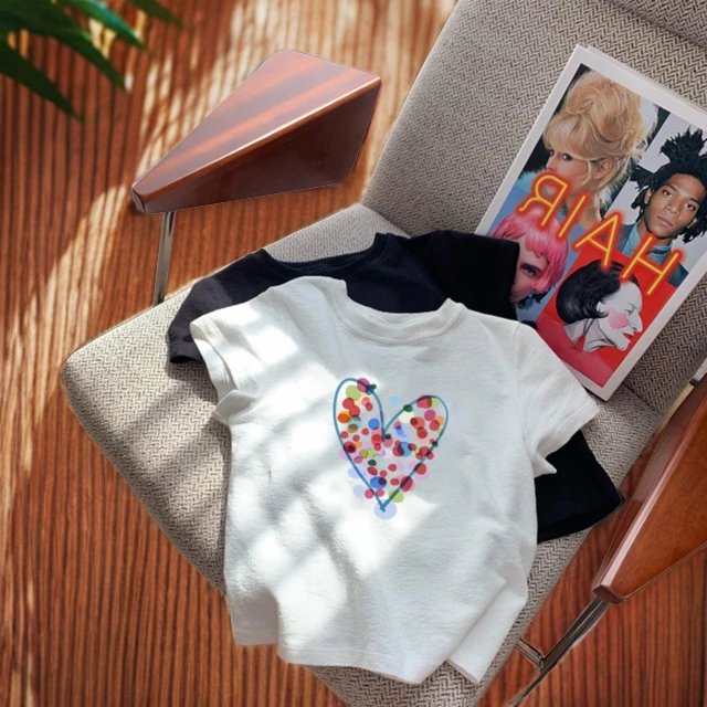 儿童装纯棉短袖t恤夏季男孩女童卡通印花中大童宽松白体恤上衣服