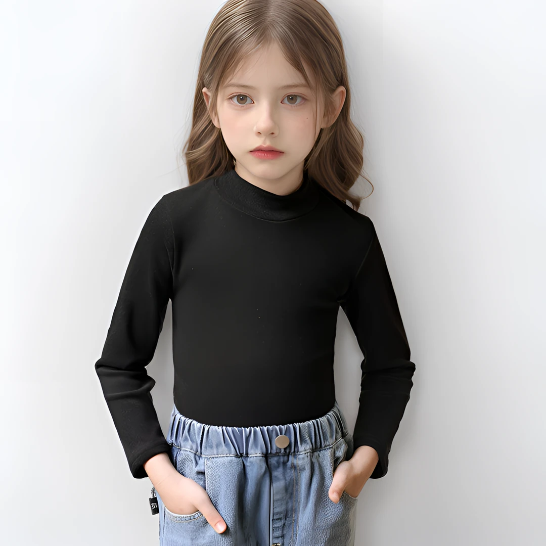 儿童长袖T恤内搭打底衫女童秋冬男童上衣德绒时尚童装宝宝半高领