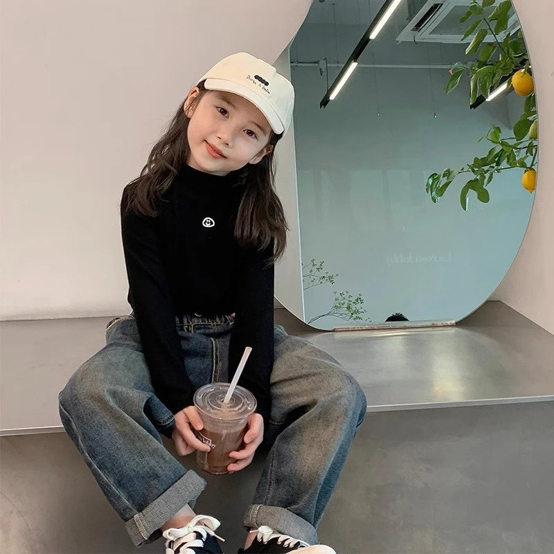 男女童加厚保暖德绒打底衫长袖T恤秋冬内搭儿童装宝宝半高领上衣