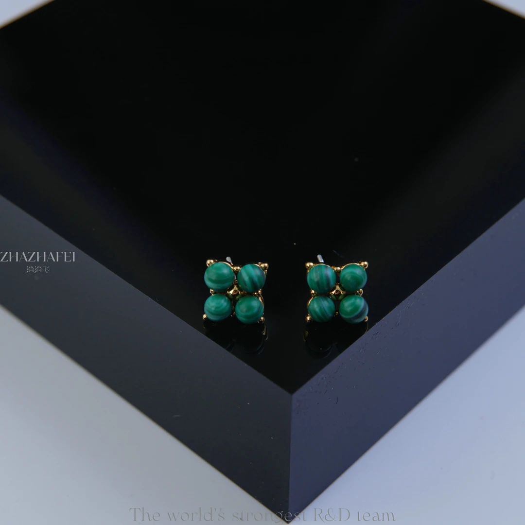 铜合金耳饰 溯源好物Vintage（精工系列）四叶草耳饰~1151