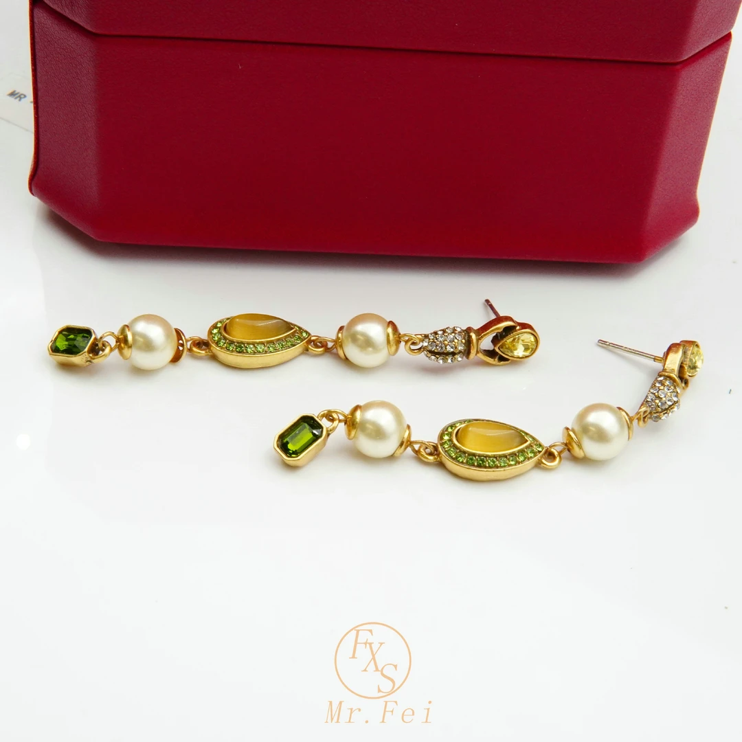 铜合金耳饰 新中古Vintage流苏耳饰~8996