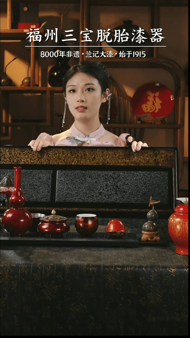 【闪购商品】大漆漆器 黑金湿泡茶盘 70*25CM