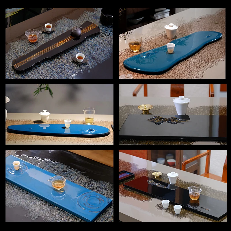兰记大漆漆器【大漆异形茶盘】纯手工非遗茶具摆件中国风特色礼品