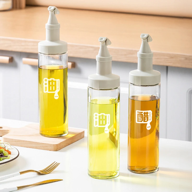 油壶家用厨房酱油醋调料瓶套装玻璃防漏油罐香油料酒自动开合油瓶