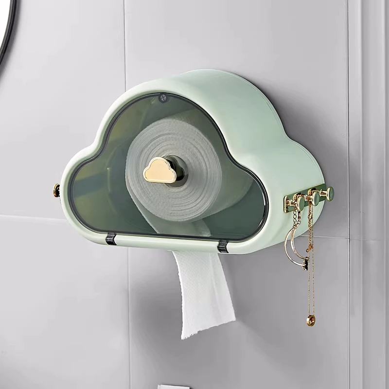 云朵卫生间纸巾盒壁挂式洗手间厕纸盒卷纸架轻奢高档洗脸巾收纳盒