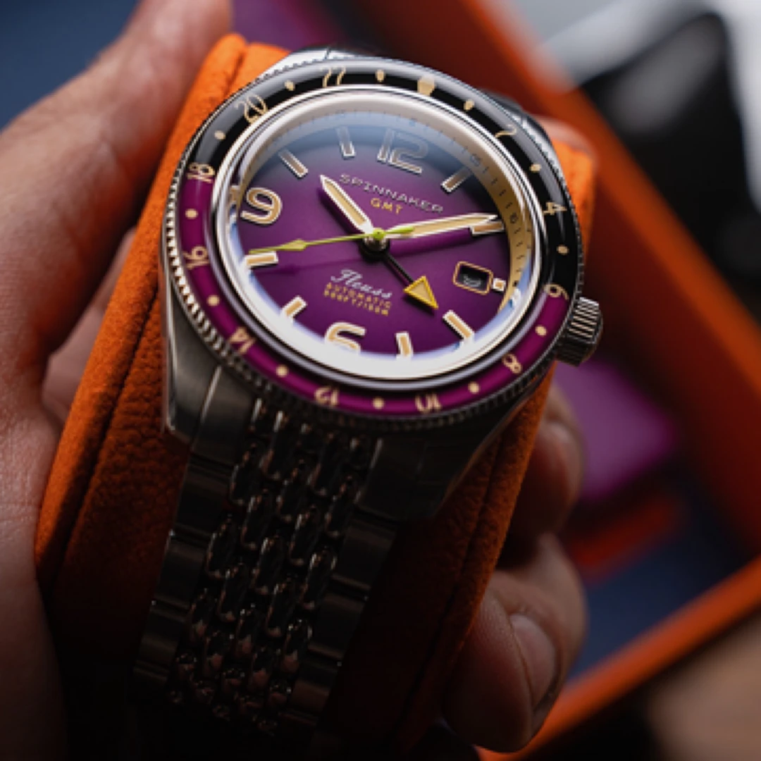 新款SPINNAKER三角帆GMT自动机械手表FLEUSS男士钢带夜光潜水5120