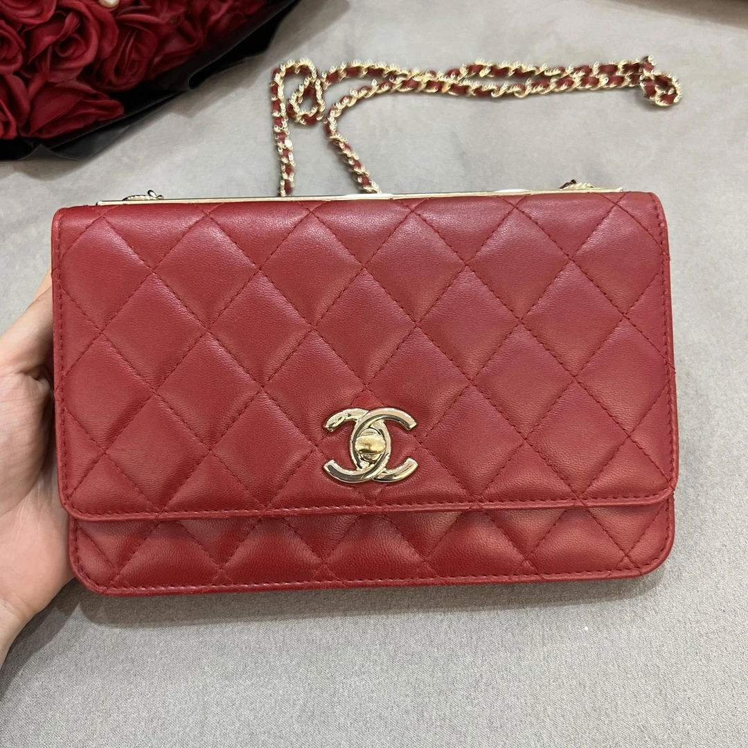 95新 Chanel/香奈儿 Trendycc woc红金链条包22开 底长19 /38044