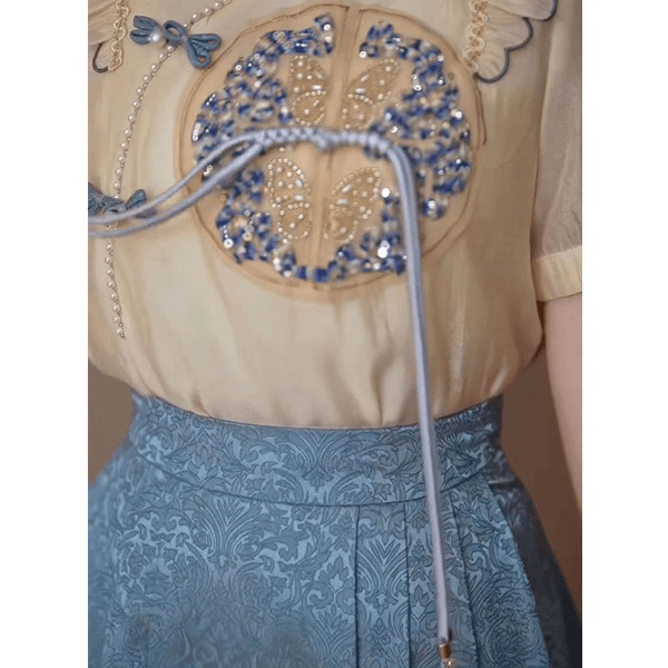 轻奢气质新中式盘扣衬衫减龄高级感时尚百搭国风复古女装半身裙潮