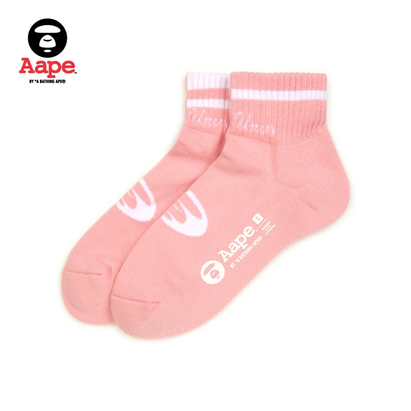 Aape旗舰店配饰新猿人图案提花休闲潮流透气中筒短袜袜子5274XXM