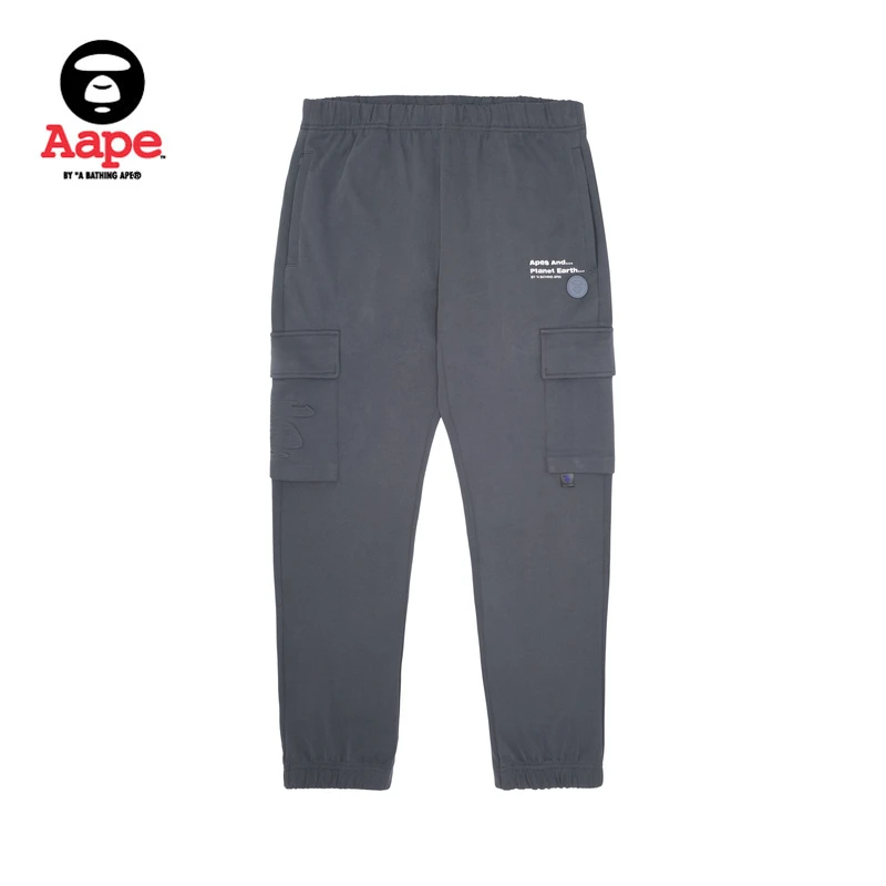 Aape旗舰店男装口袋印花束脚透气舒适时尚长裤男款休闲裤A642XXL