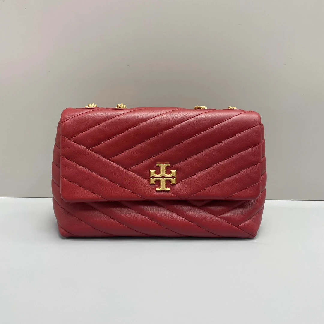 95新 TORY BURCH/汤丽柏琦 小林/kira红色中号链条包23*15*8cm