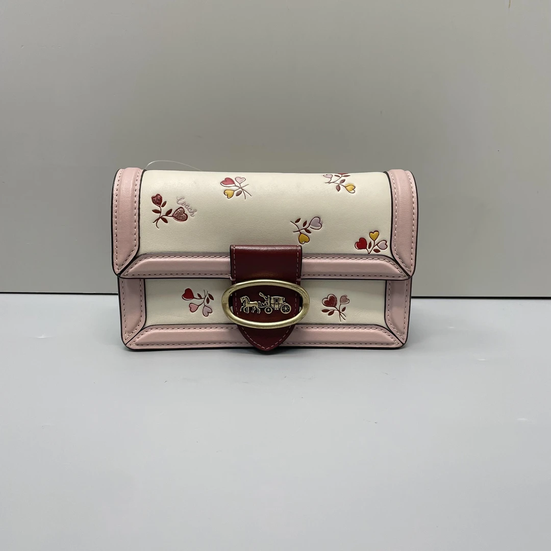 95新 COACH/蔻驰 媚姐/riley拼色少腰带小斜挎包17x11x4cmF111101