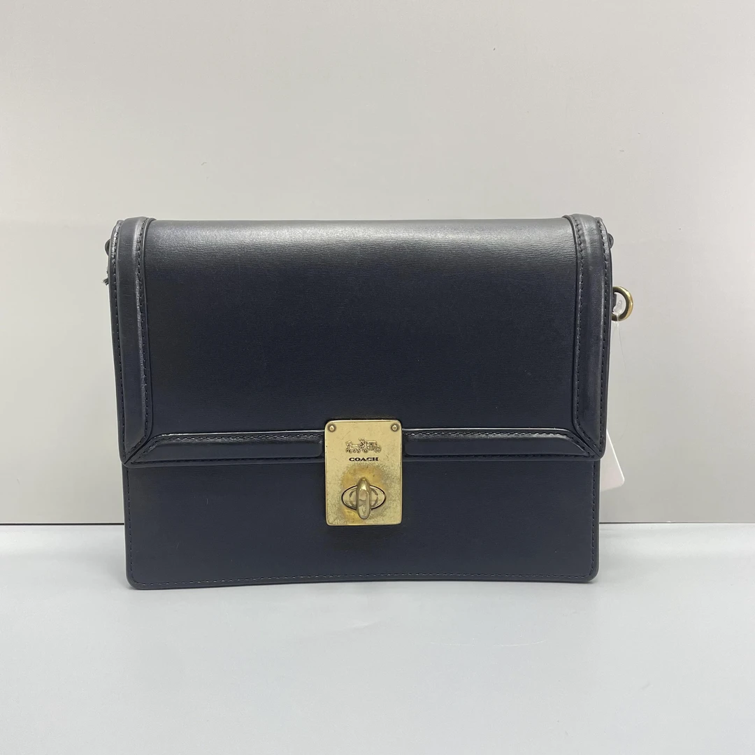 90新 COACH/蔻驰 媚姐/hutton哈顿黑色链条包22X16X6cmF080102