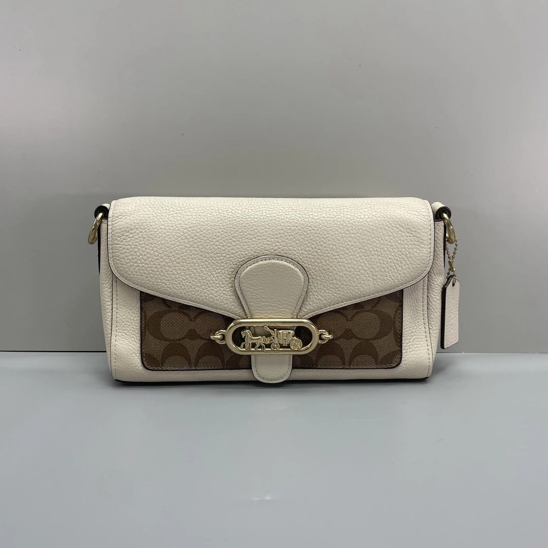 90新 COACH/蔻驰 小林/jade白拼老花酒神包26*15*6cmA073114
