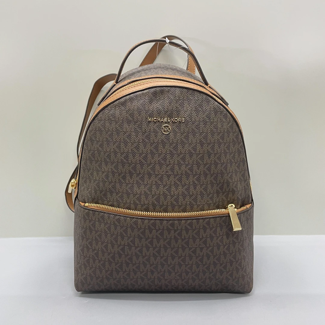 99新 MICHAEL KORS/迈克高仕 棕色老花双肩包24X31X12cmK123010