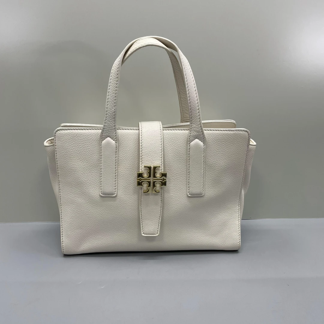 90新 Tory Burch/汤丽柏琦 白色手提斜挎包28X21X9cmK120768