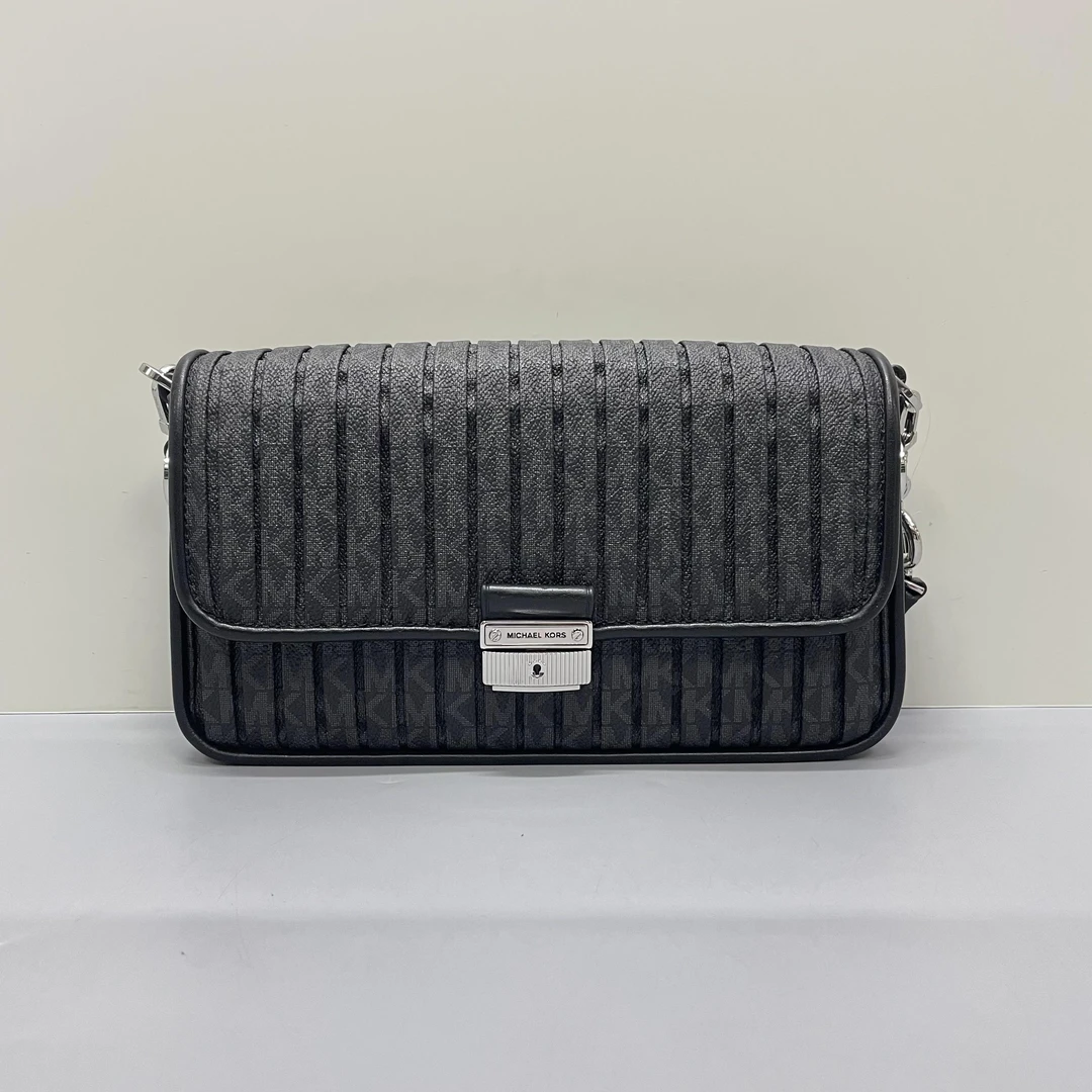 99新 MICHAELKORS/迈克高仕 小林/灰老花单肩包26*15*4cmA030604