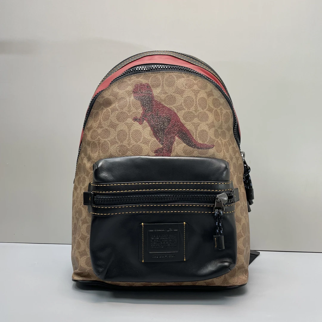 95新 COACH/蔻驰 小林/男士老花恐龙大双肩包30*40*15cmA120109