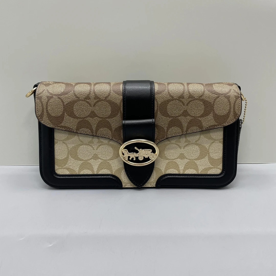 99新 COACH/蔻驰  Georgie乔治老花蛇纹酒神包27x15x7cmK121688