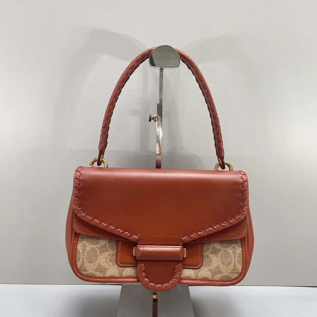 90新 COACH/蔻驰 cody红棕老花腋下斜挎包26X16X10cmL071115