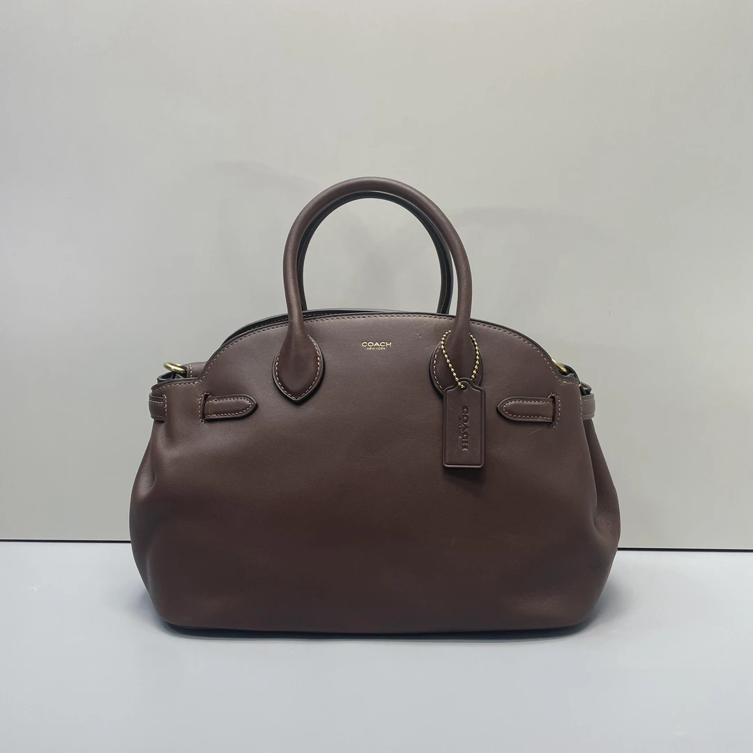 99新 COACH/蔻驰 empire褐色保龄球包30*22*15cmL092601