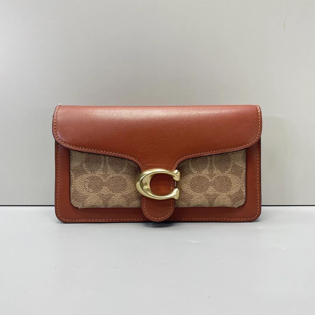 95新 COACH/蔻驰 tabby20红棕拼老花斜挎包20X12X4cmL102609
