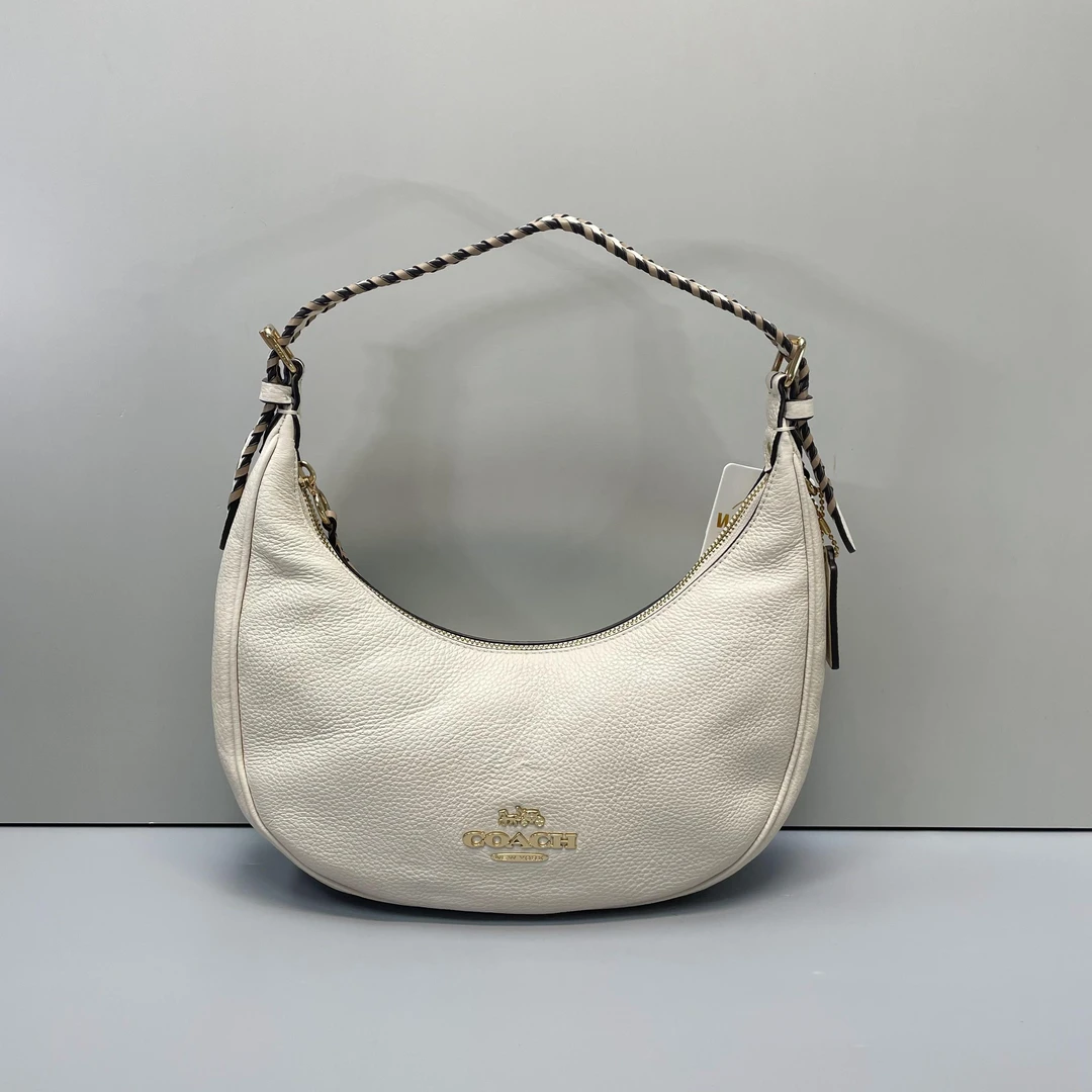 95新 COACH/蔻驰 媚姐/白色月牙腋下包27X14X7cmF100603