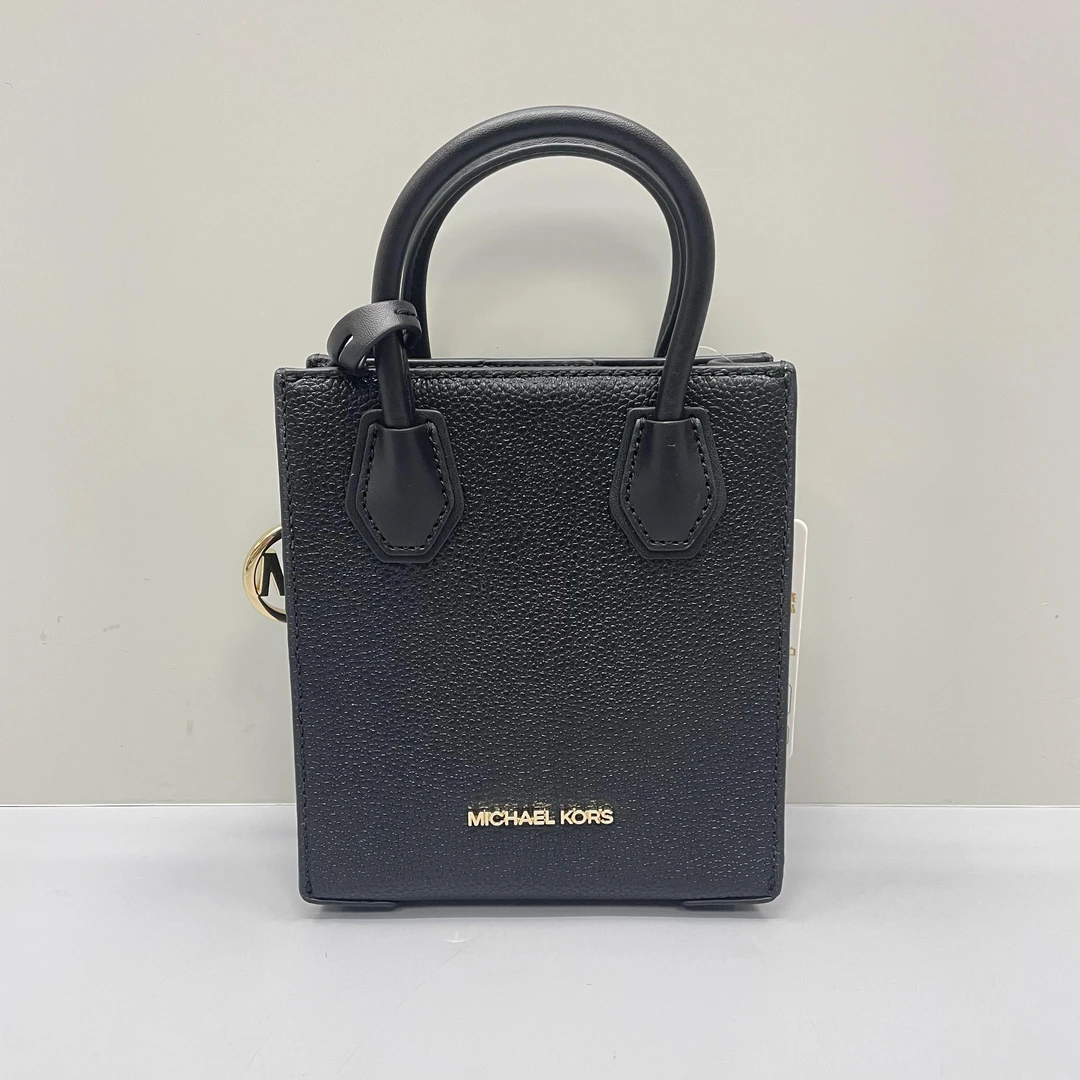 99新 MICHAELKORS/迈克高仕 黑色琴谱斜挎包15X16X6cmL040217