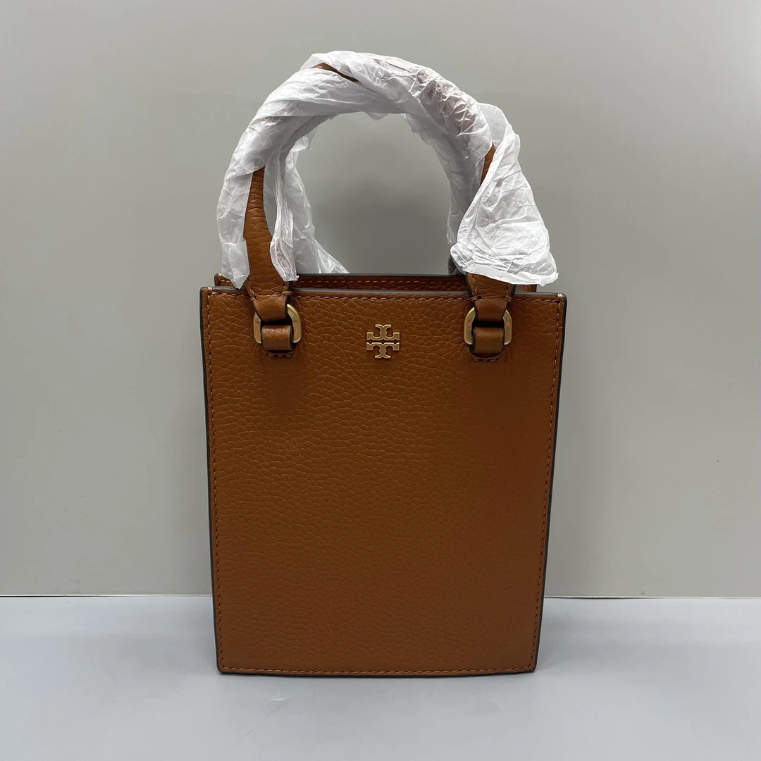 99新 Tory Burch/汤丽柏琦 棕色迷你琴谱斜挎包14X17X5cmK112306
