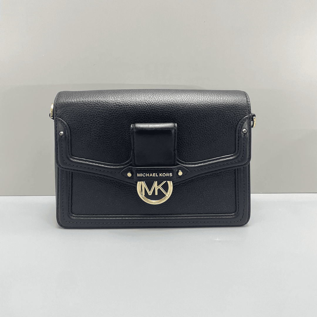 95新 MICHAELKORS/迈克高仕 黑色斜挎包24x16x7cmL071013