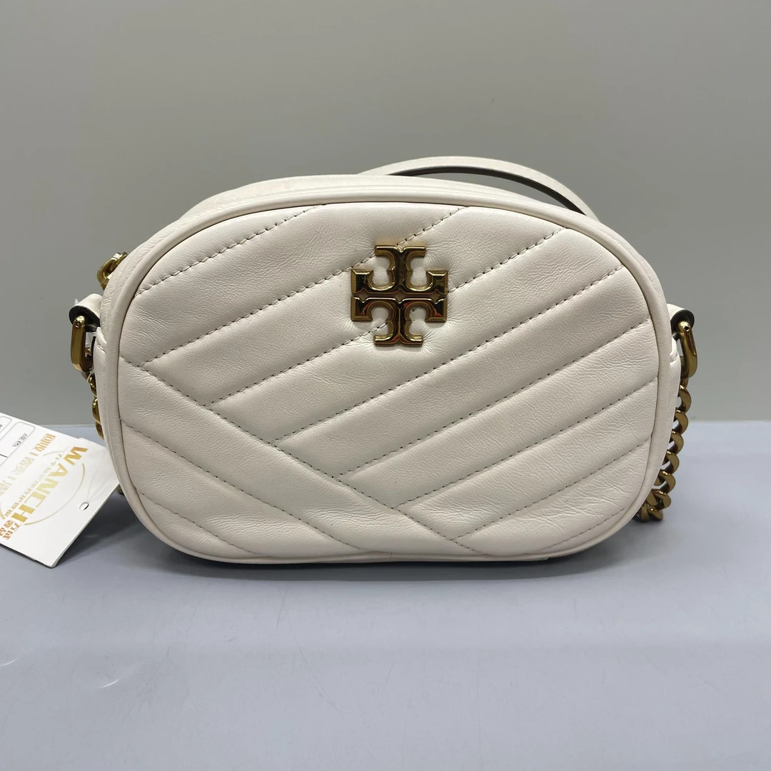 95新 Tory Burch/汤丽柏琦 kira白色小号相机包19x13X7cmL010705