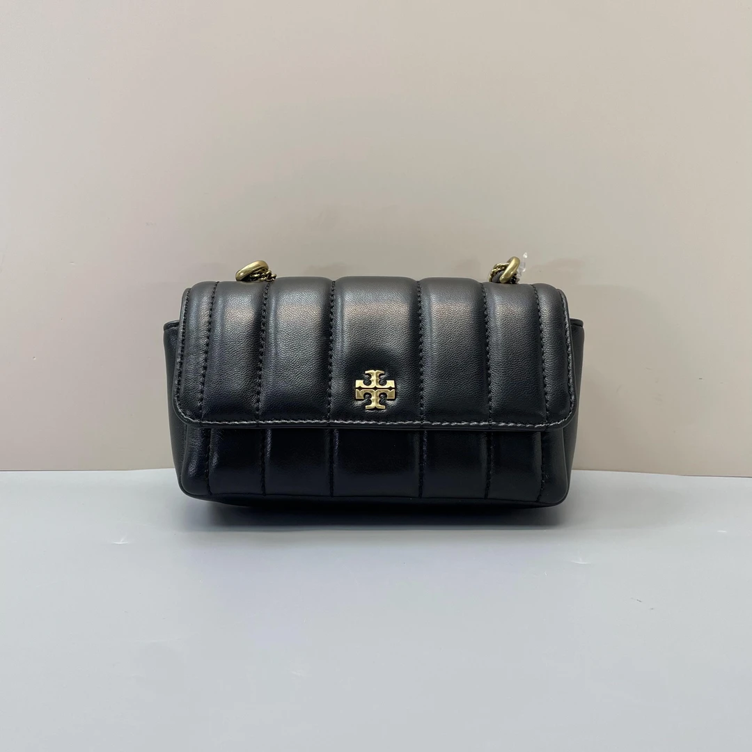 95新 TORY BURCH/汤丽柏琦 小林/kira黑色迷你链条包18*11*5cm