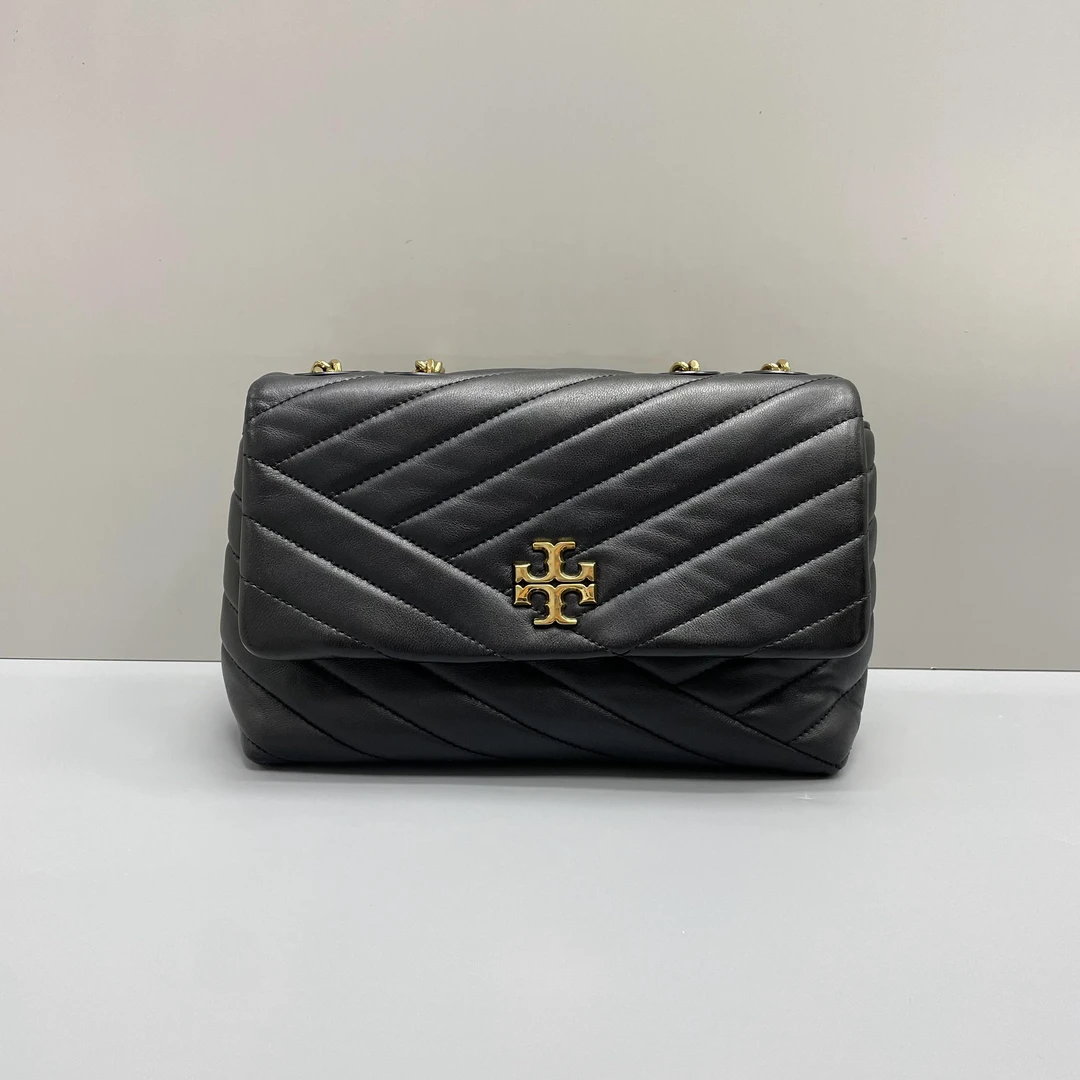 95新 Tory Burch/汤丽柏琦 小林/kira黑色小号链条包23*15*8cm