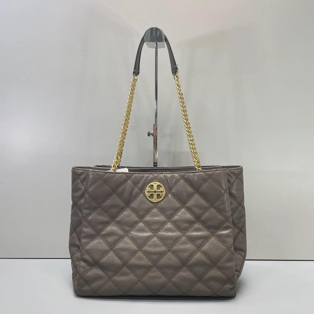 95新 TORY BURCH/汤丽柏琦 willa灰色大托特包31x25x11cmL092704