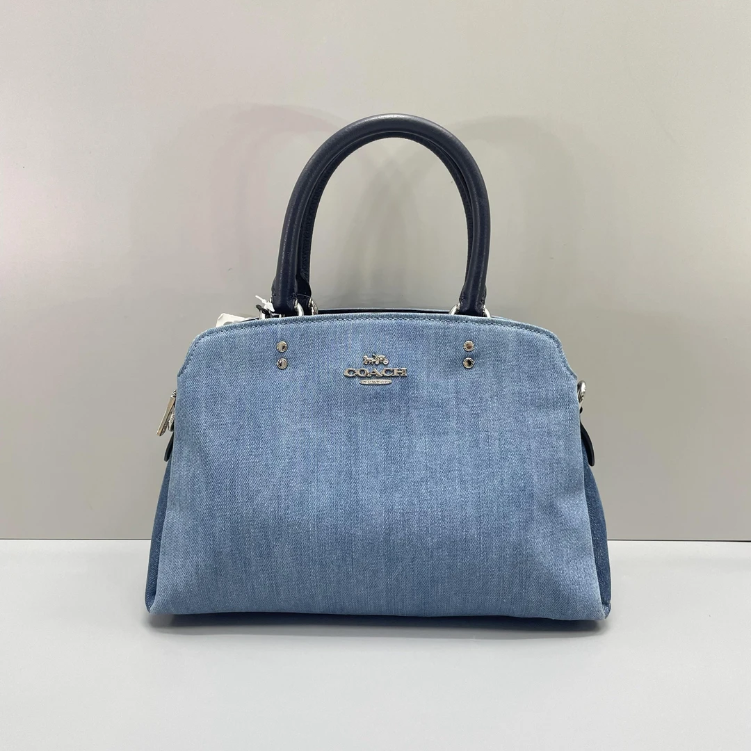 99新 COACH/蔻驰 （少肩带）蓝色牛仔布戴妃包26X18X10cmL071607