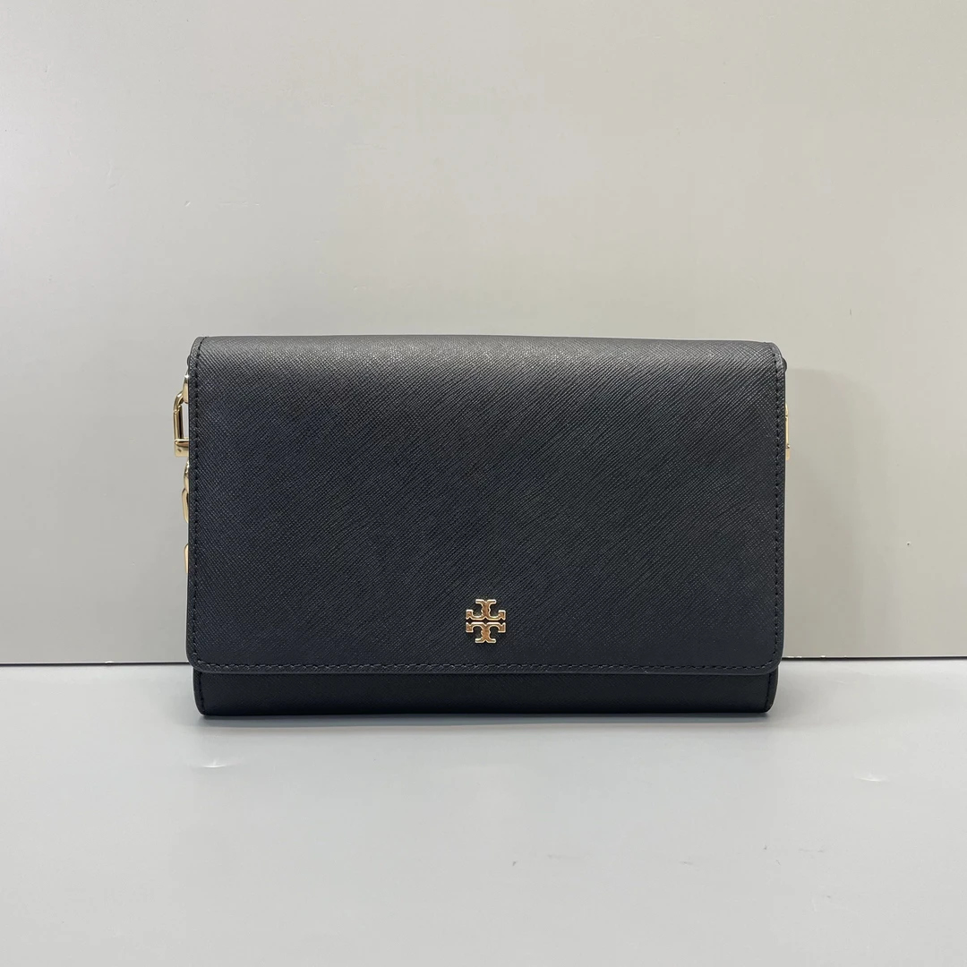 95新 TORY BURCH/汤丽柏琦 小林/黑色链条包19*13*3cmA102602