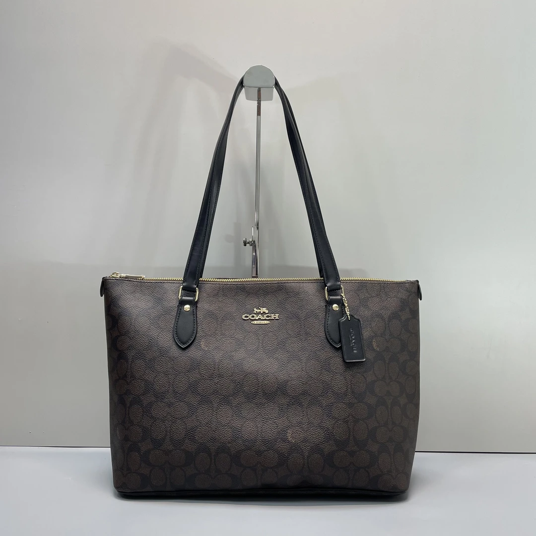 99新 COACH/蔻驰 小林/新款黑老花托特包35*25*13cmSA112706