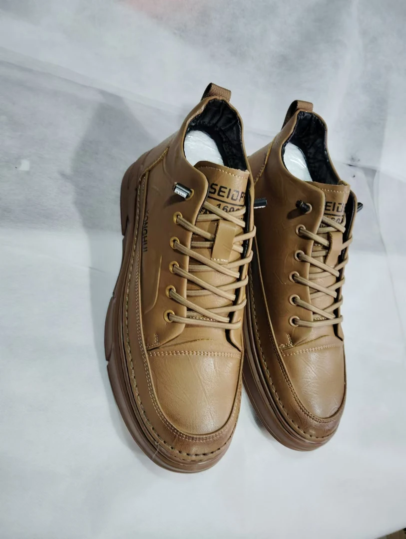 真皮男士休闲鞋2024新款一脚蹬加绒棉皮鞋秋季英伦板鞋冬季