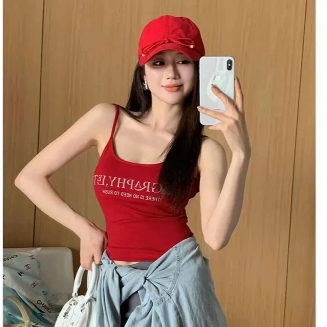 夏季辣妹ins短款吊带背心外穿打底百搭设计感性感吊带