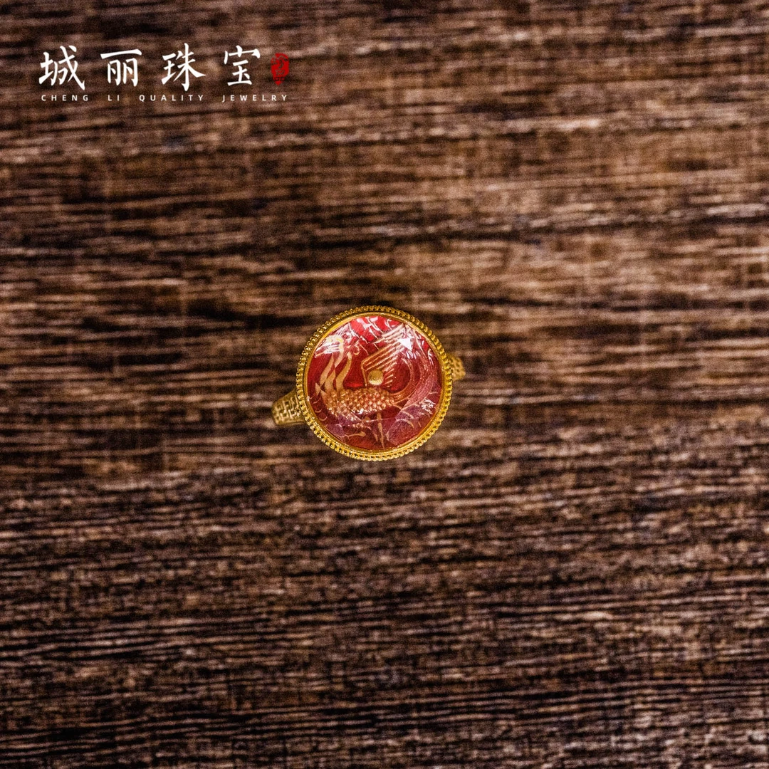 【全力以赴】金福朱雀圆形戒指/个（多样性发货）KJ-364