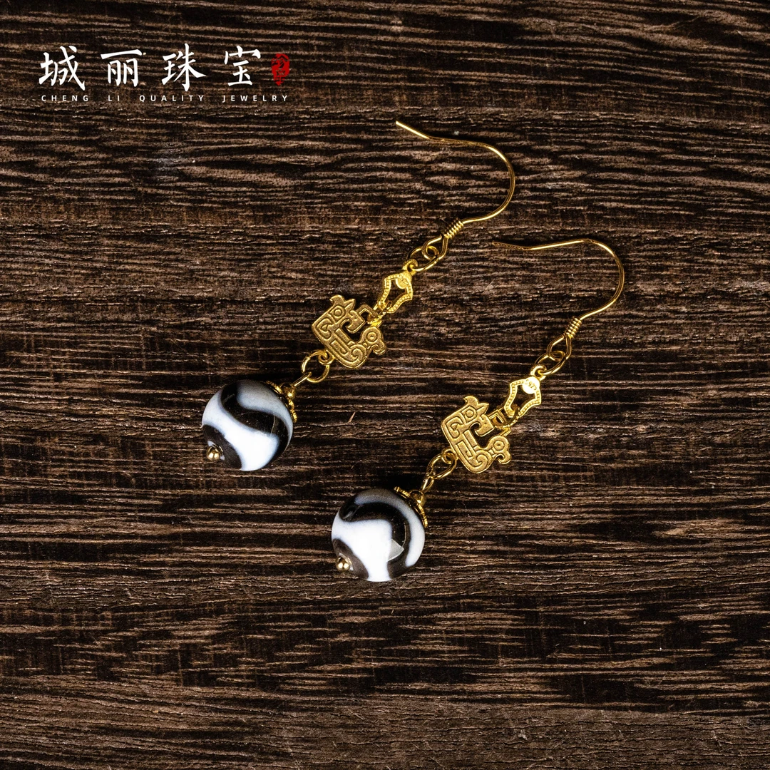 925银耳饰 【城丽】虎虎圆珠耳环/对STZ-2441