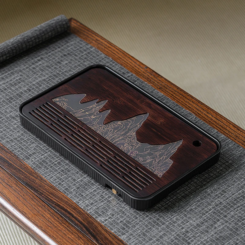 竹制长方形茶盘高档家用简约托盘茶海储水排水式国风干泡茶台沥水