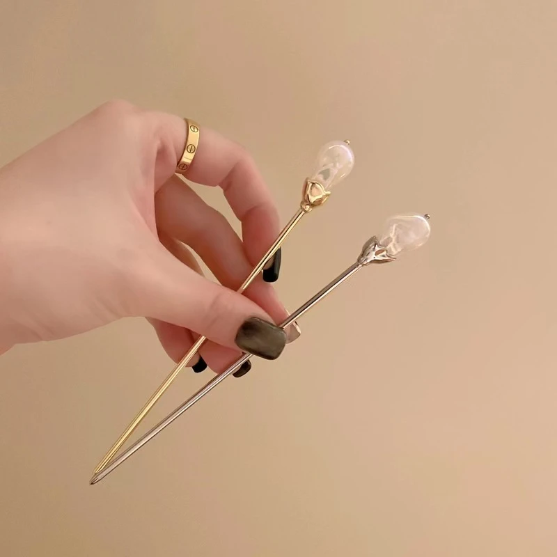 幻彩贝珠发簪高级感巴洛克风新中式盘发简约现代盘发簪子日常发钗
