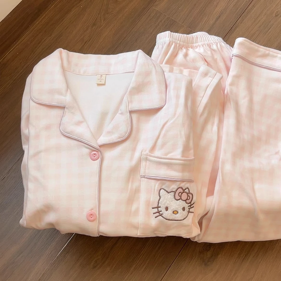 双面德绒睡衣女秋冬季可爱hellokitty加厚磨毛保暖学生宿舍家居服