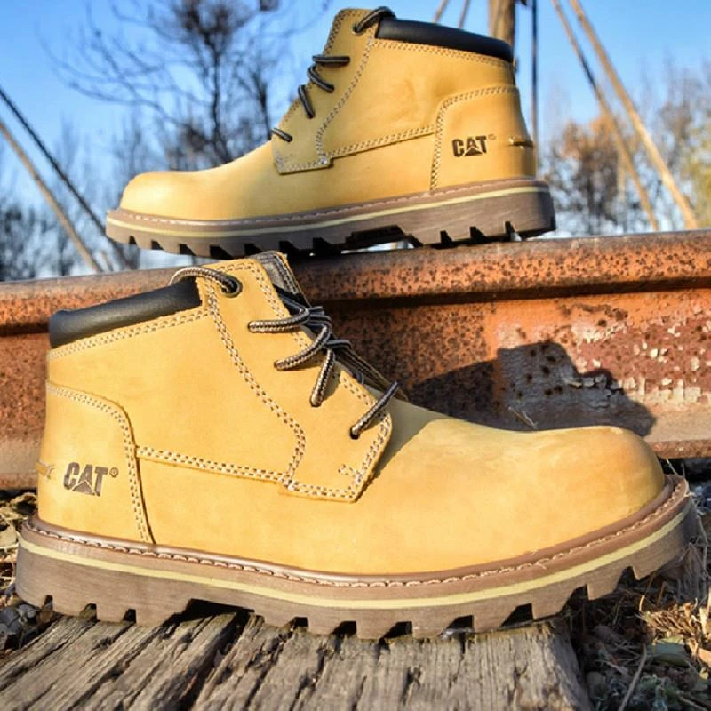 CAT卡特秋冬男鞋工装马丁靴潮流英伦高帮大黄靴复古真皮休闲牛皮