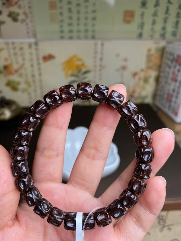 灵韵文玩 椰蒂9×8百香手工干磨单圈