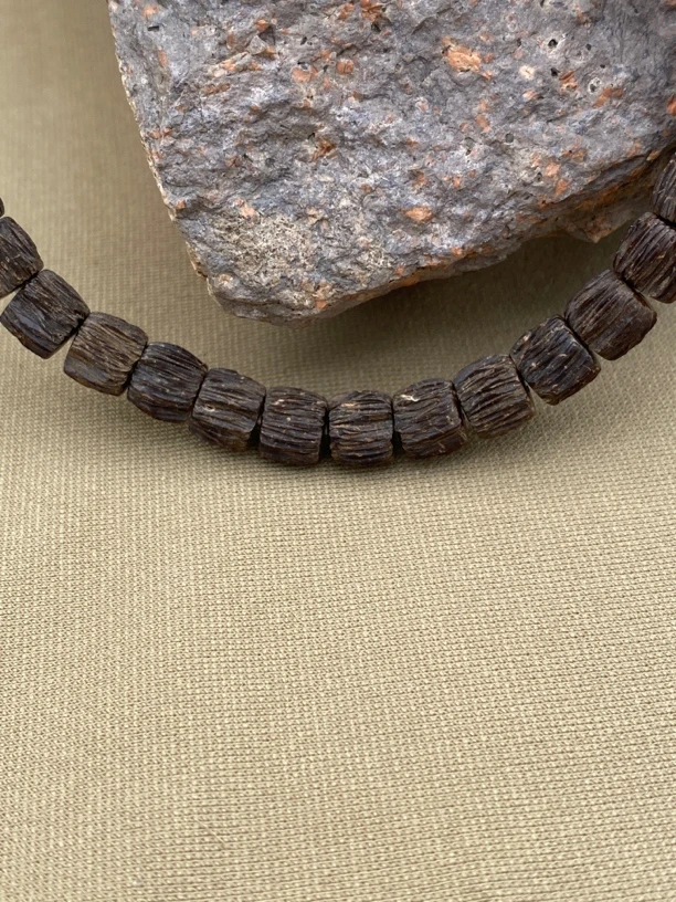 灵韵文玩 椰蒂7×6拉丝百香手工干磨单圈