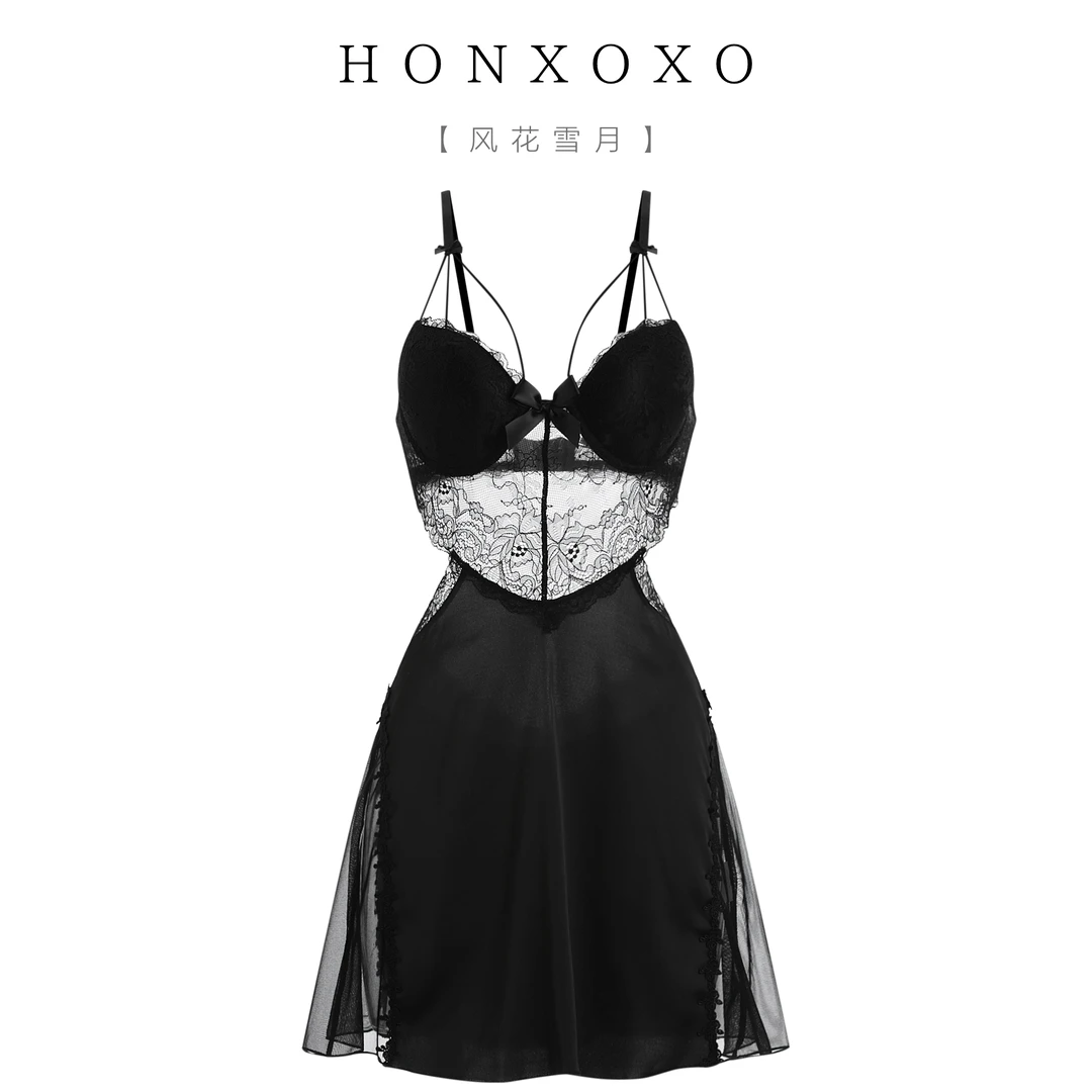 【风花雪月/丝】爆款冰丝吊带睡裙女款家居服纯欲风聚拢遮肉显瘦